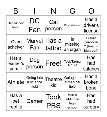 HBS Bingo Card