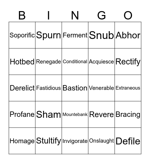 Word Masters Bingo! Bingo Card