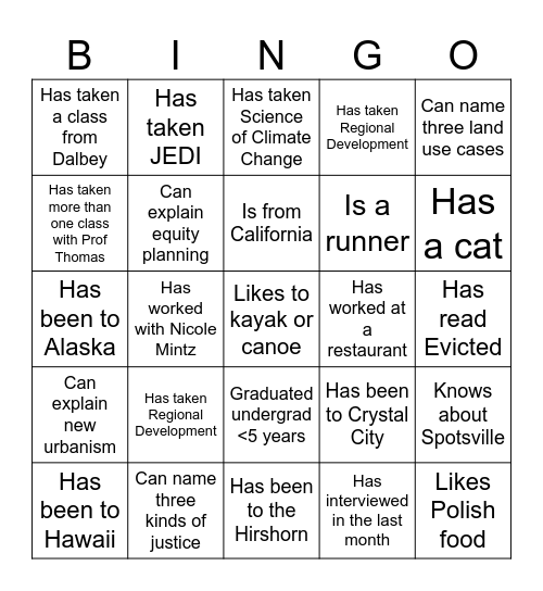 Networking Bingo-Find someone who Bingo Card