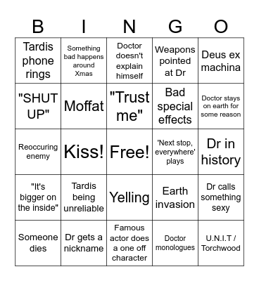 Doctor who bingo Card