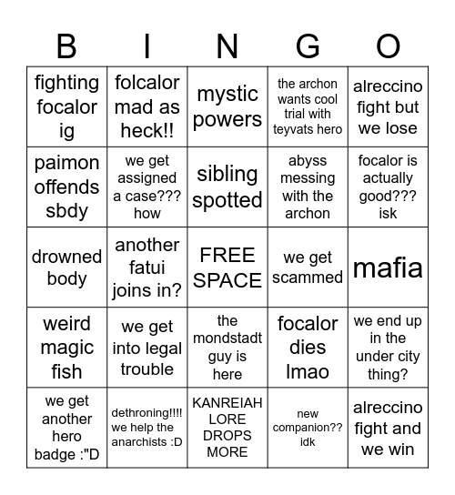 fontaine archon quest Bingo Card