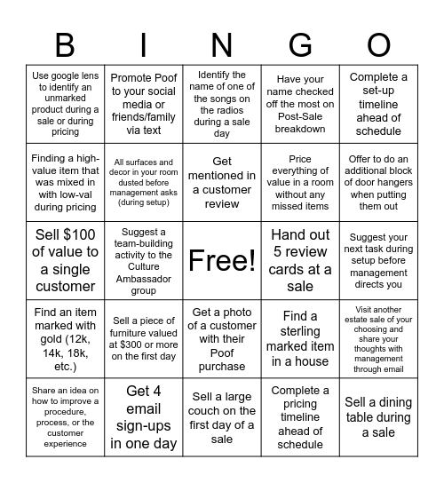 Poof! It's Bingo! Bingo Card