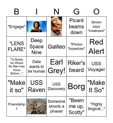 Star Trek Bingo Card