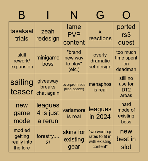 bummer bummit bingo Card