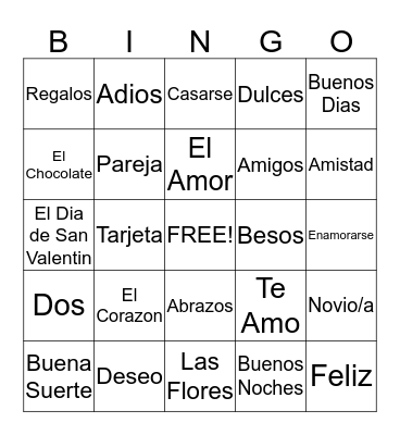 Valentine's Day ! Bingo Card