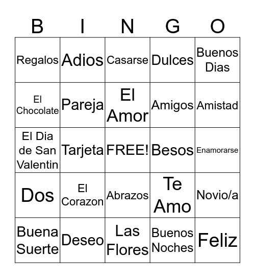 Valentine's Day ! Bingo Card