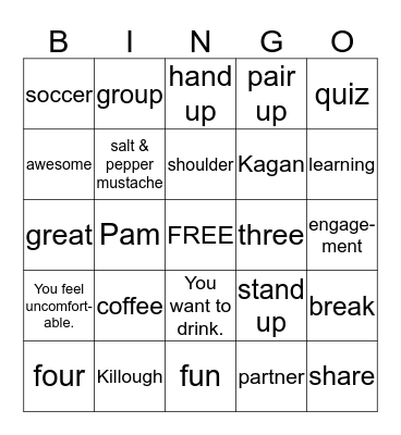 KAGAN Bingo Card