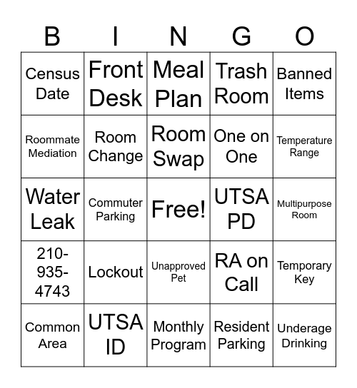 3rd Floor Meeting Bingo Card