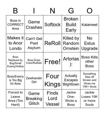 DARK SOULS 1 RANDO BINGO Card