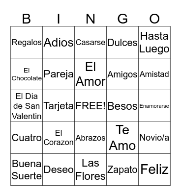 Valentine's Day ! Bingo Card