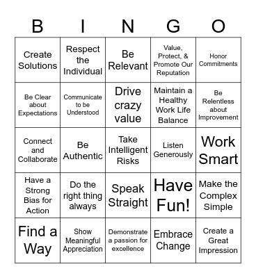 The Fundamentals Bingo Card