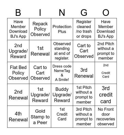 Frontline Bingo Card