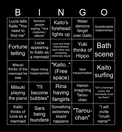 Pitchi Pitchi Pitch Bingo Card Bingo Card