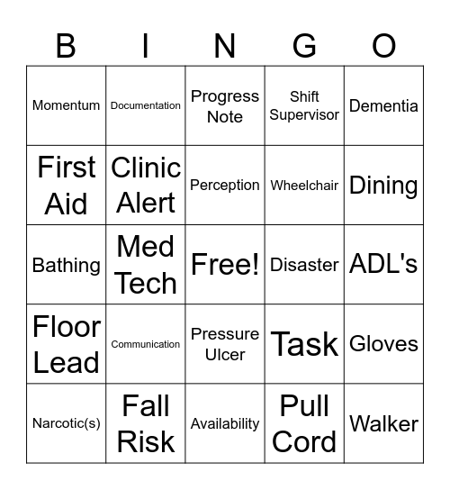 Name: Bingo Card