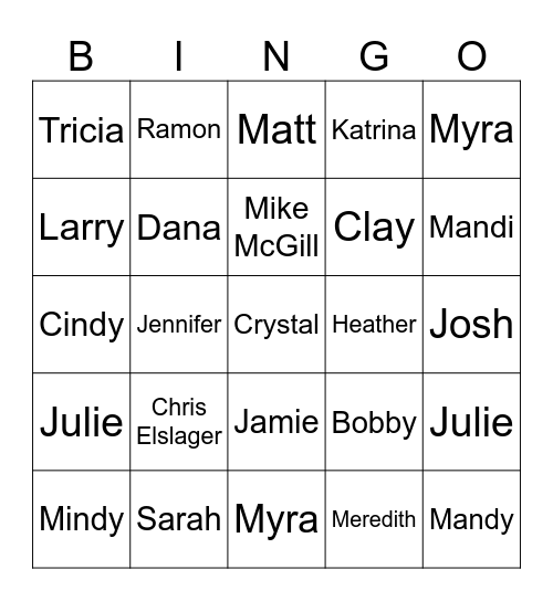 Marauder Mania Bingo Card