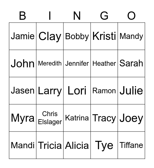 Class of 1993 Bingo Card