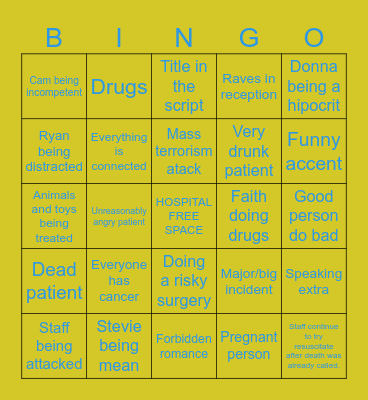 Casualty Bingo Card