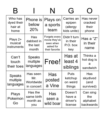 OTM Bingo! Bingo Card