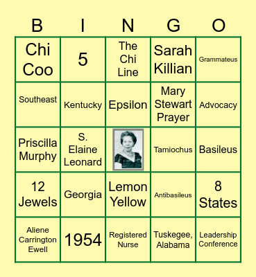 CHI ETA PHI BINGO Card