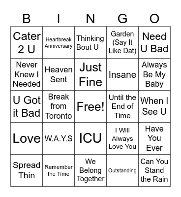 R&B Bingo Card