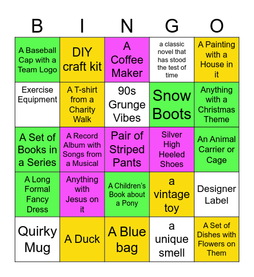 DISTRICT 9685 THRIFT SHOP BINGO Card