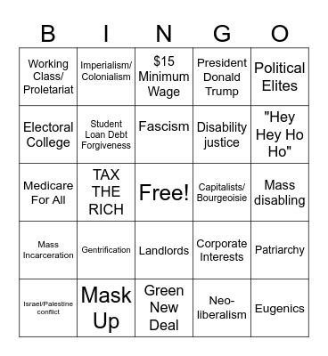 Lib Bingo Card
