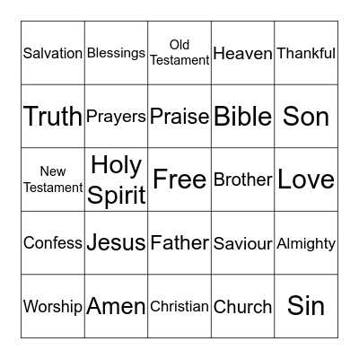 Wonderful Words Bingo Card
