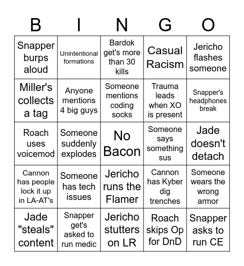 Jade Bingo Card