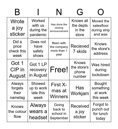 260 Summer Bingo Card