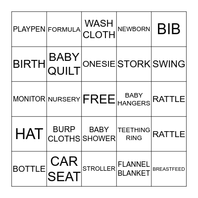 BABY BINGO Card