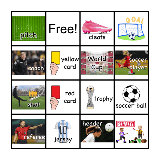 Soccer Bingo Card