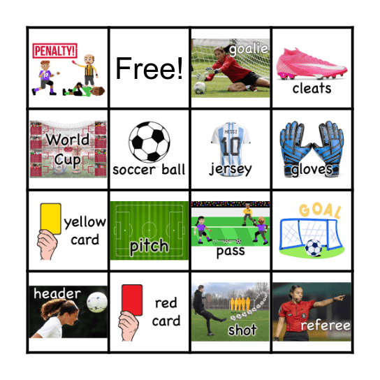 Soccer Bingo Card