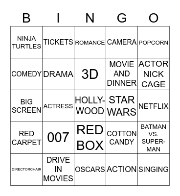 MOVIE MONDAY Bingo Card
