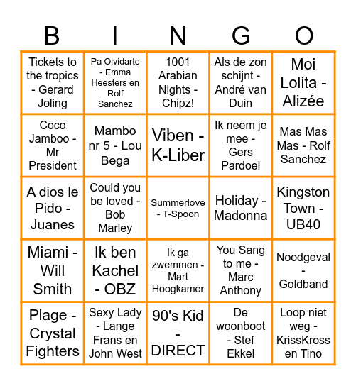 FOUTE ZOMER BINGO Card