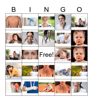 Health Problems Booth Bingo Card