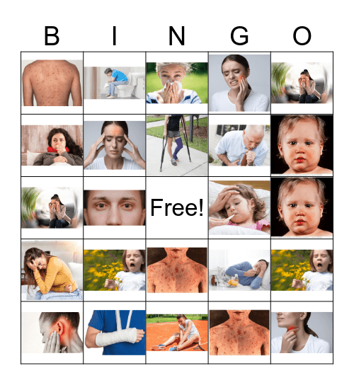 Health Problems Booth Bingo Card