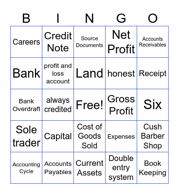 Accounting Bingo Card