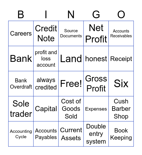 Accounting Bingo Card