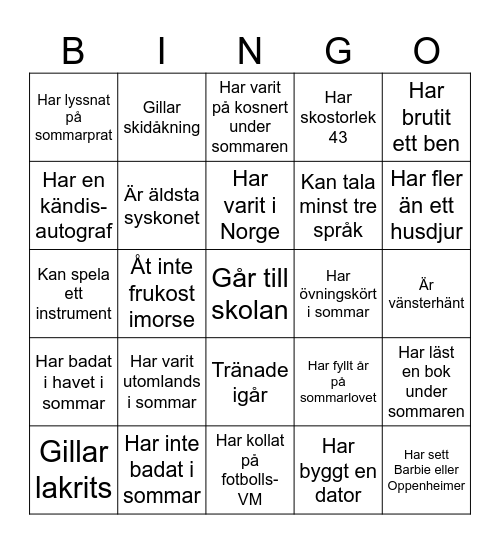 Mingelbingo Card