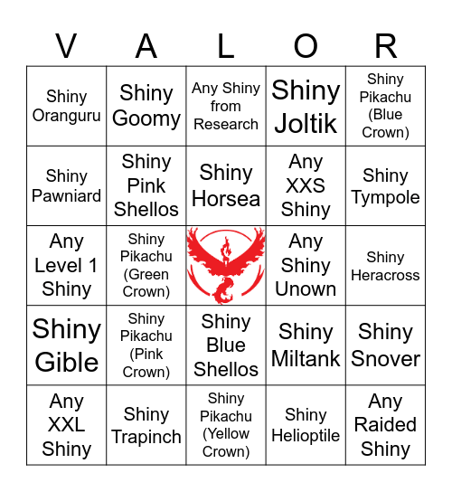 Vanguard Bingo! Bingo Card