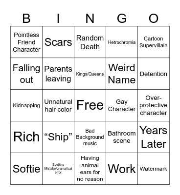 Gacha Life Bingo Card