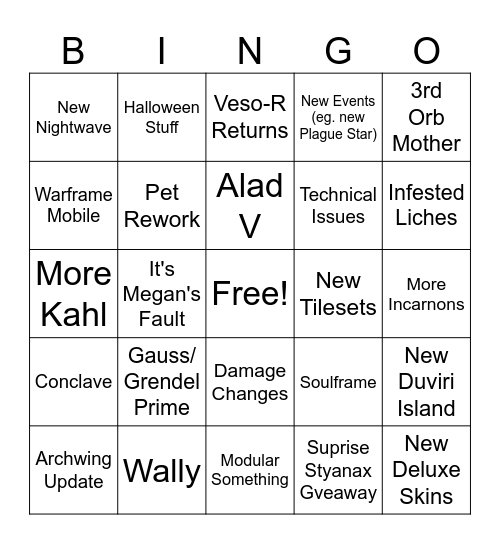 TennoCon 2023 - Winter Bingo Card