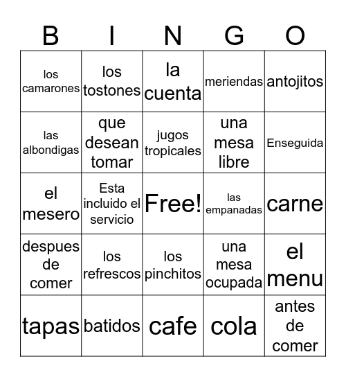 Chapter 4B Bingo Card