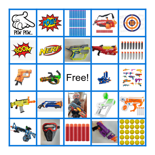 Nerf Bingo Card