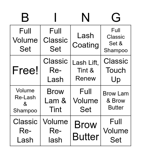 Hush Bingo Card