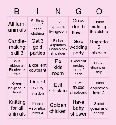 RAGS TO RANCHES Bingo Card