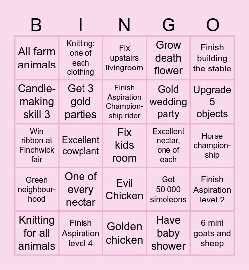 RAGS TO RANCHES Bingo Card