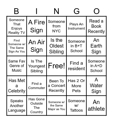 Group 21 Bingo Card