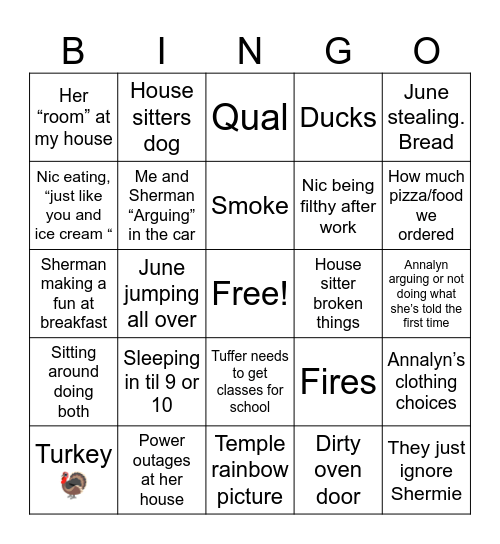 After Visit Bingo Card