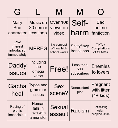 GLMM Bingo Card